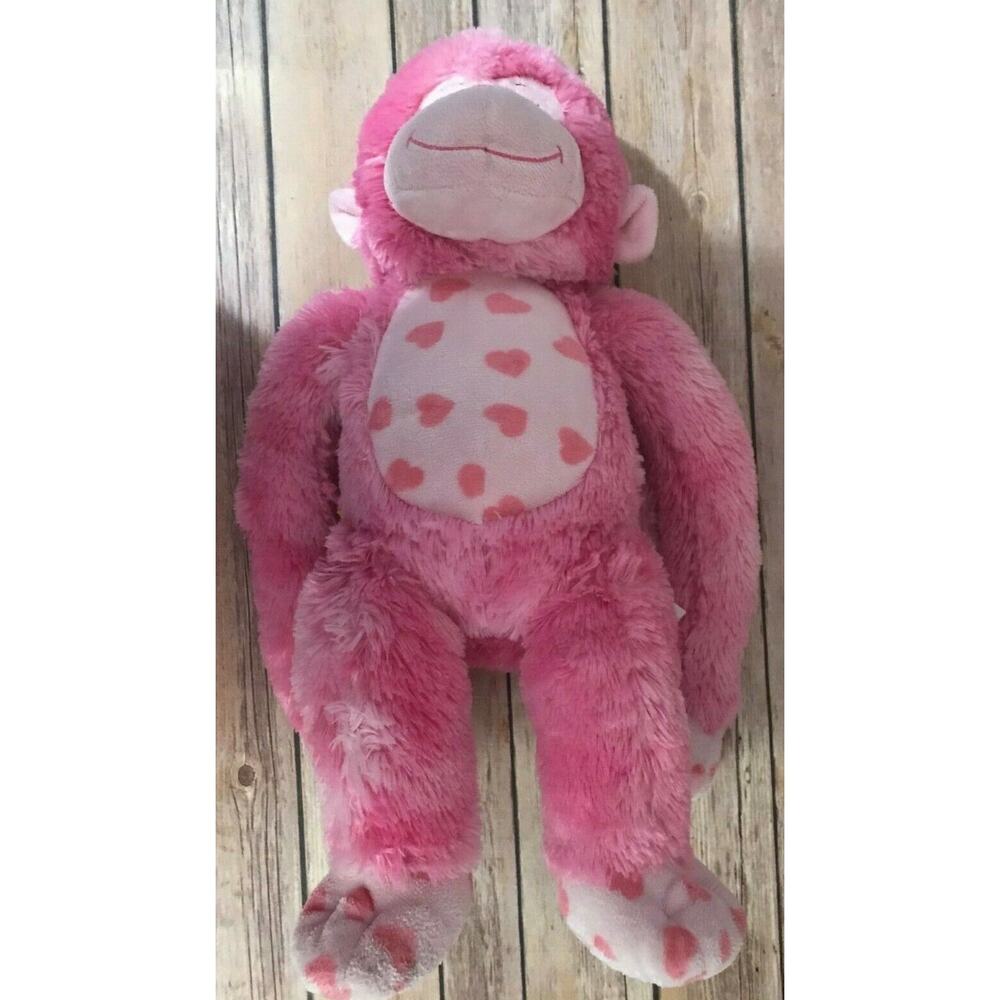 Bulid A Bear Plush Pink Hearts Monkey Hug For You Hanging Monkey 18" Stuffed Toy - Picture 6 of 11